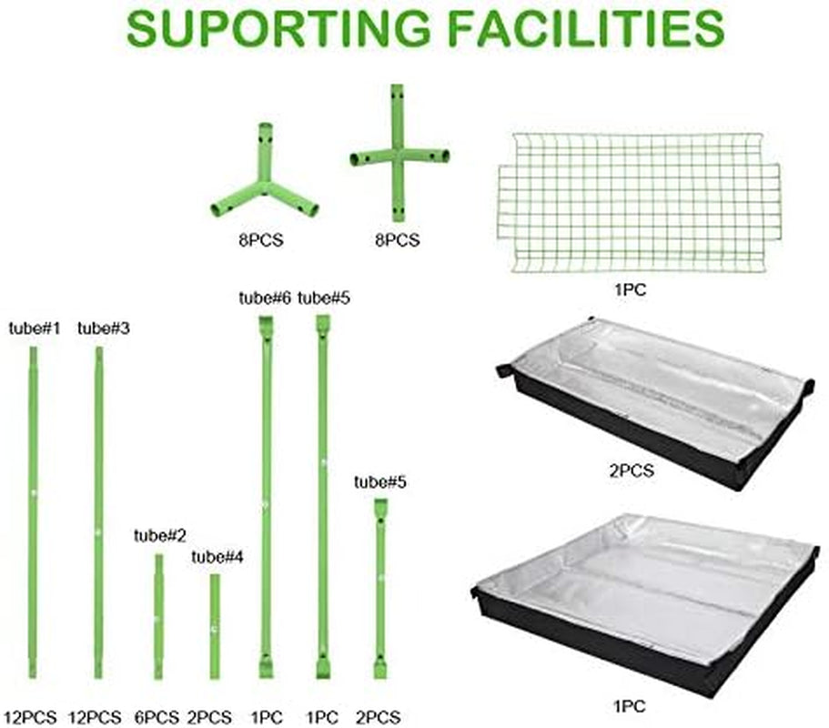 Upgraded 2-In-1 48"X36"X72" Mylar Hydroponic Grow Tent with Easy View Window and Floor Tray, 3' X4' Tent Kit for Indoor Plant Growing