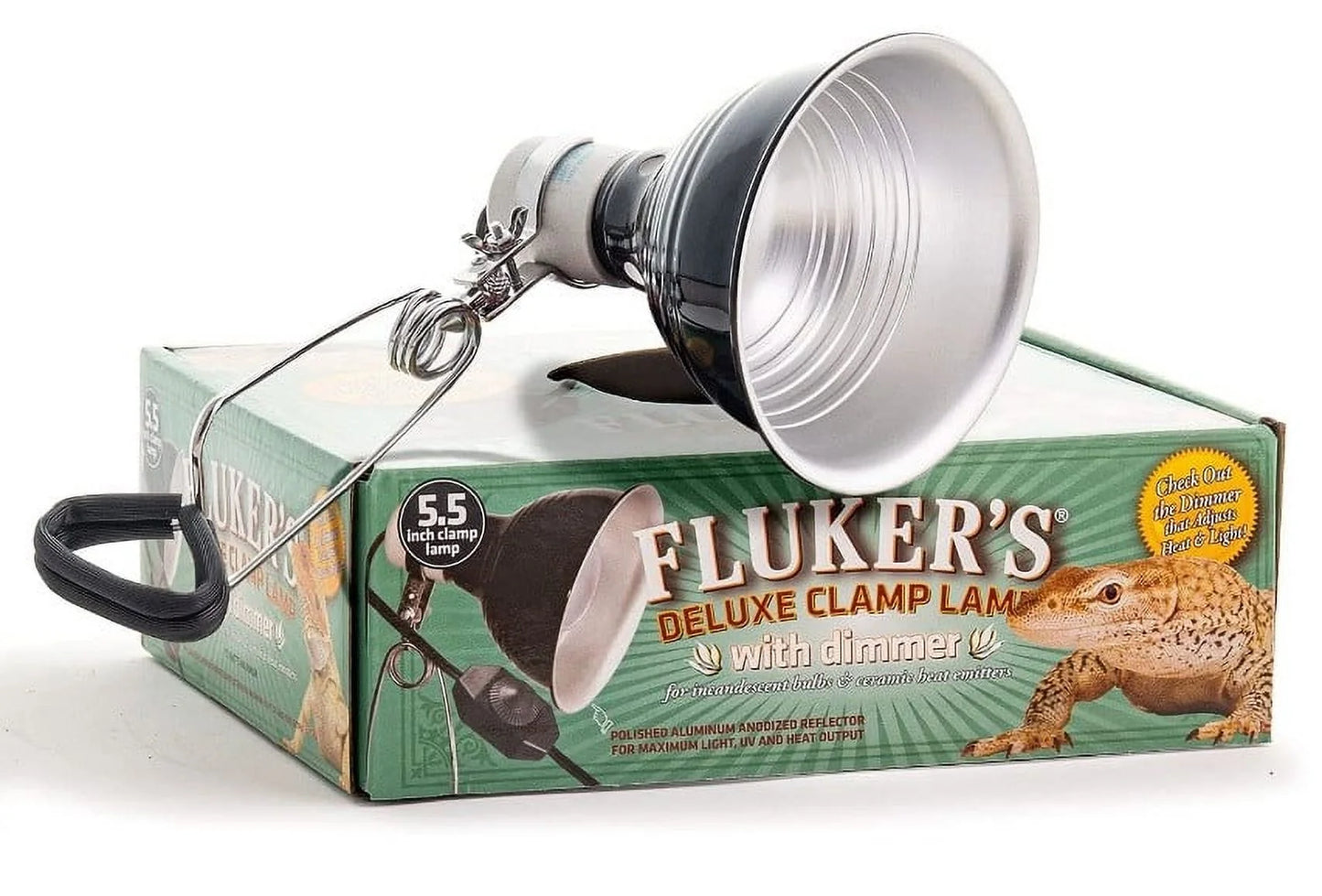 Repta-Clamp Lamp for Reptiles, UL/CUL Approved with Dimmable Switch, Heavy Duty Clamp Lamp 5.5"
