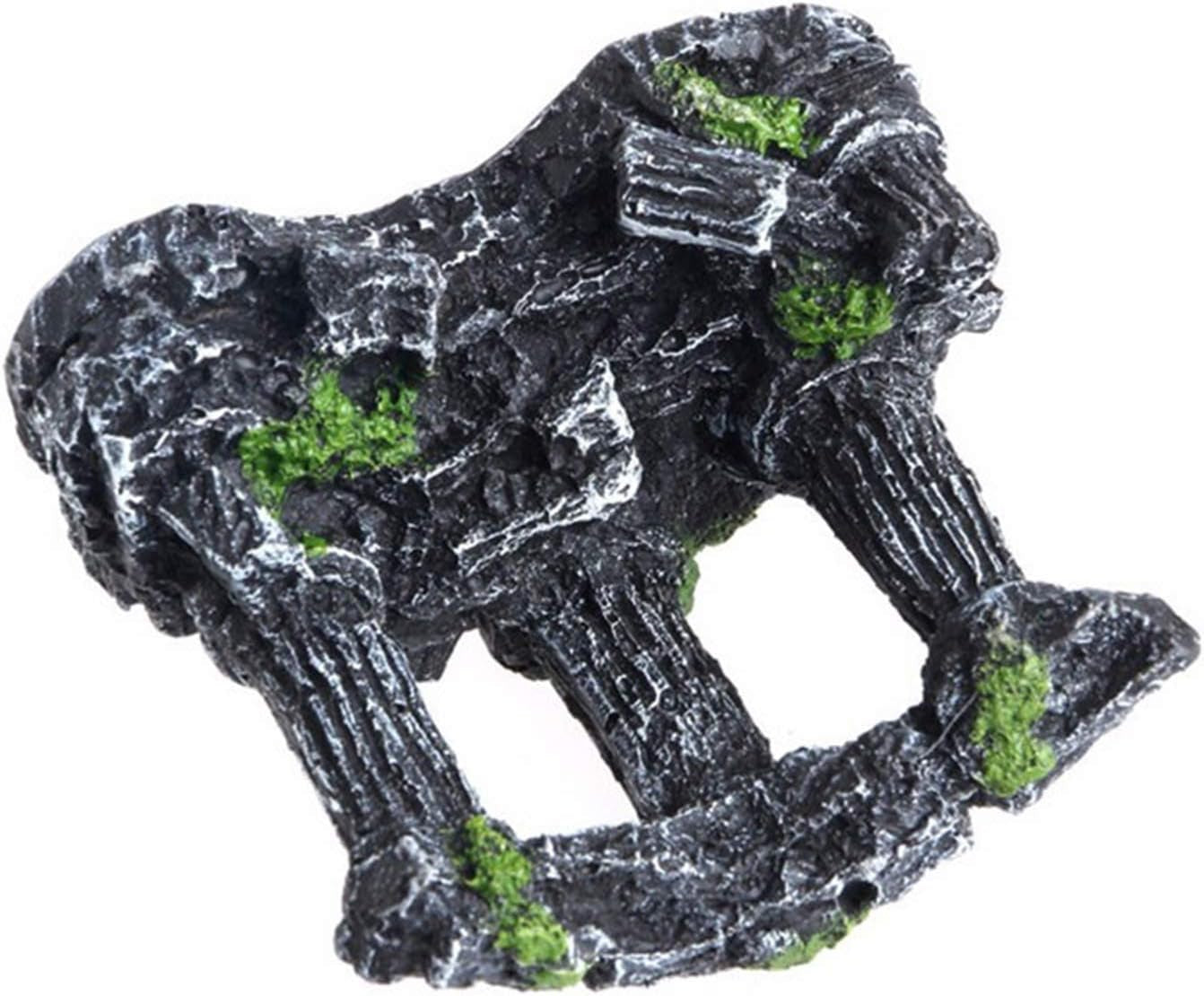 Aquarium Resin Decoration Roman Column Ruins Ornament Fish Tank Landscape Accessories Hideout Rocks for Small Turtles Fish Shrimps Amphibians Reptiles(3-Pillar)