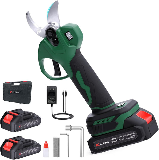 Cordless Electric Pruning Shears with 2×21V 2000Mah Batteries & LED Display, 1.2" Rechargeable Garden Pruning Shears for Thick Branches, Professional Landscaping Tools