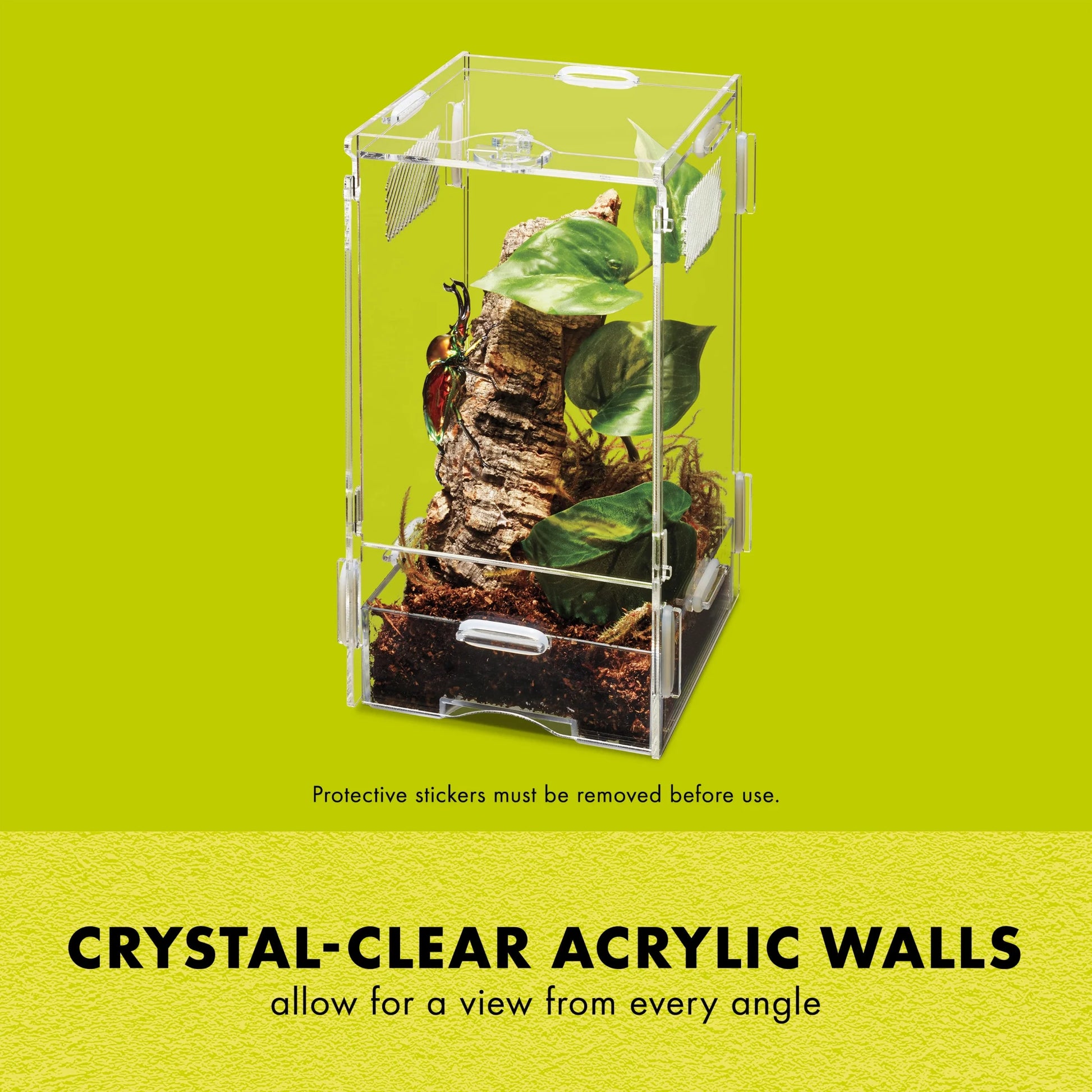 Micro Habitat Reptile Terrariums with Locking Latch Arboreal, Small Acrylic