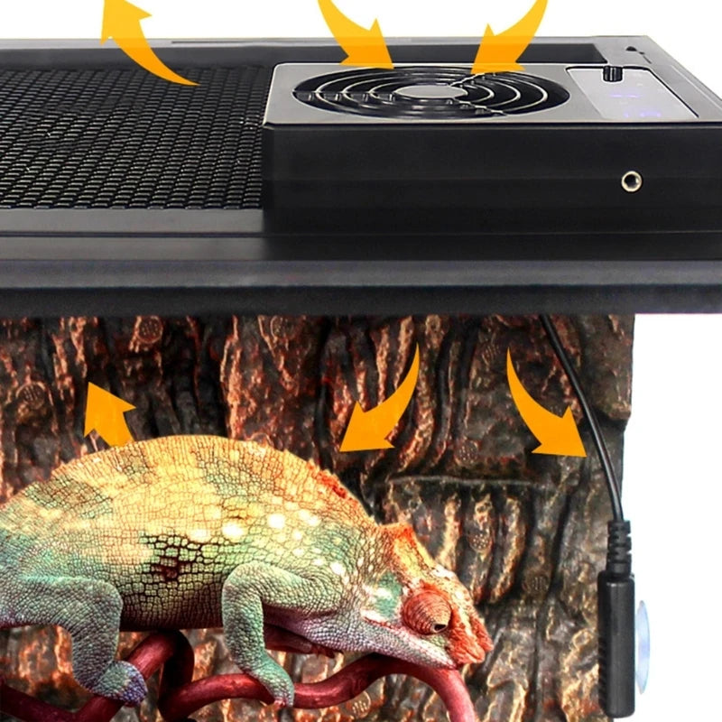 Terrariums Ventilator Cooling Fan Reptiles Tanks Hangable Air Coolers Automatic Terrariums Chiller Temperature Control Fan