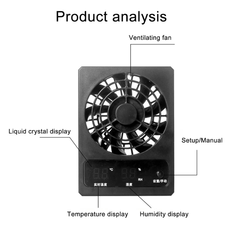 Terrariums Ventilator Cooling Fan Reptiles Tanks Hangable Air Coolers Automatic Terrariums Chiller Temperature Control Fan