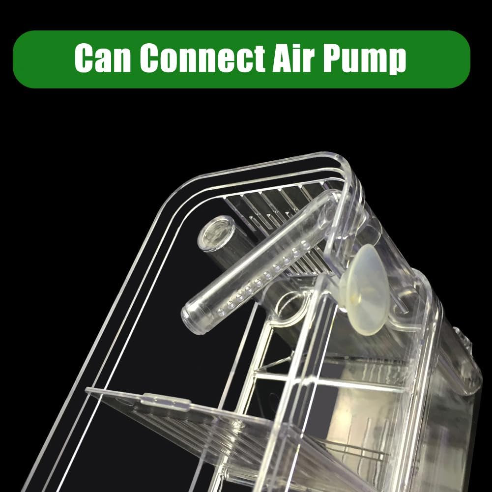 In-Tank Aquarium Breeder Box for Fish Tank, Breeding Incubator for Small Fish Hatchery, Acrylic Divider for Shrimp Clownfish Aggressive and Injured Fish, Can Connect Air Pump (Medium)