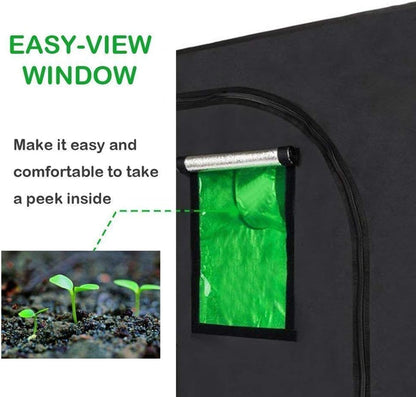 Upgraded 2-In-1 48"X36"X72" Mylar Hydroponic Grow Tent with Easy View Window and Floor Tray, 3' X4' Tent Kit for Indoor Plant Growing