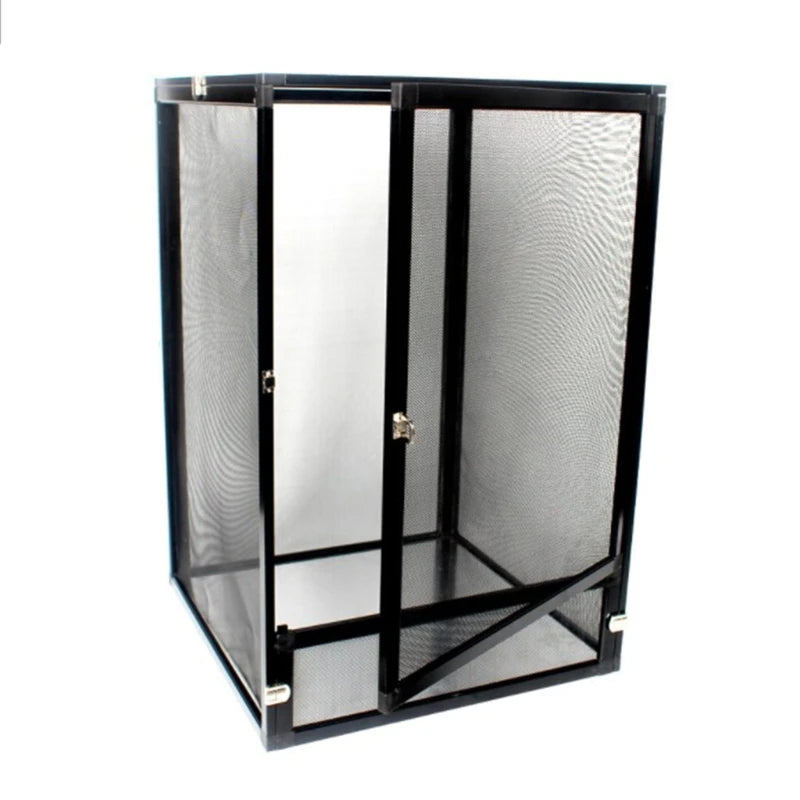 Reptile Terrarium Habitat Breeding Box Mini Transparent Reptiles Cage with Cover Nano Arboreal Tarantula Enclosure