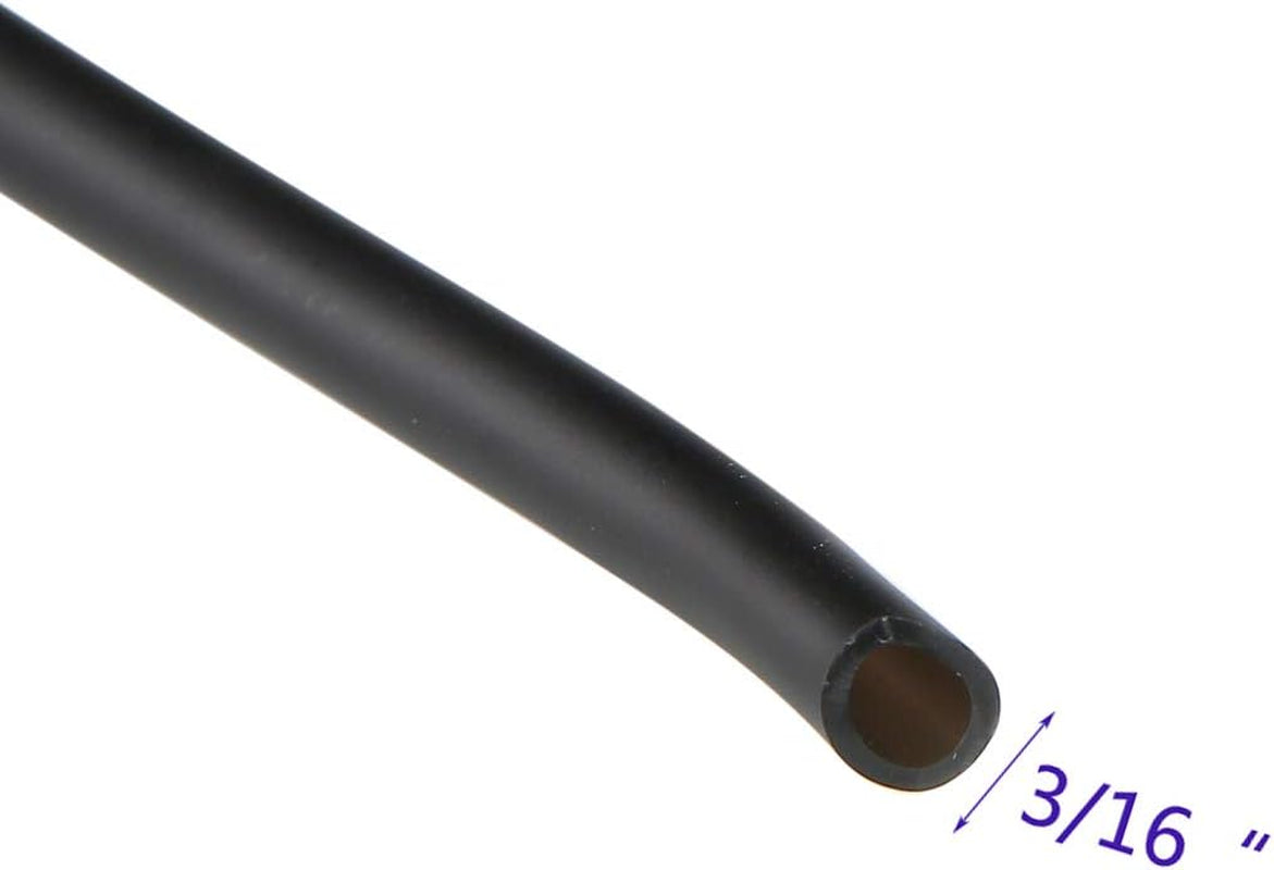Aquarium 165 Feet Standard 3/16" Black Flexible Airline Tubing with Black Plastic Connectors for Fish Tank,Terrariums, and Hydroponics