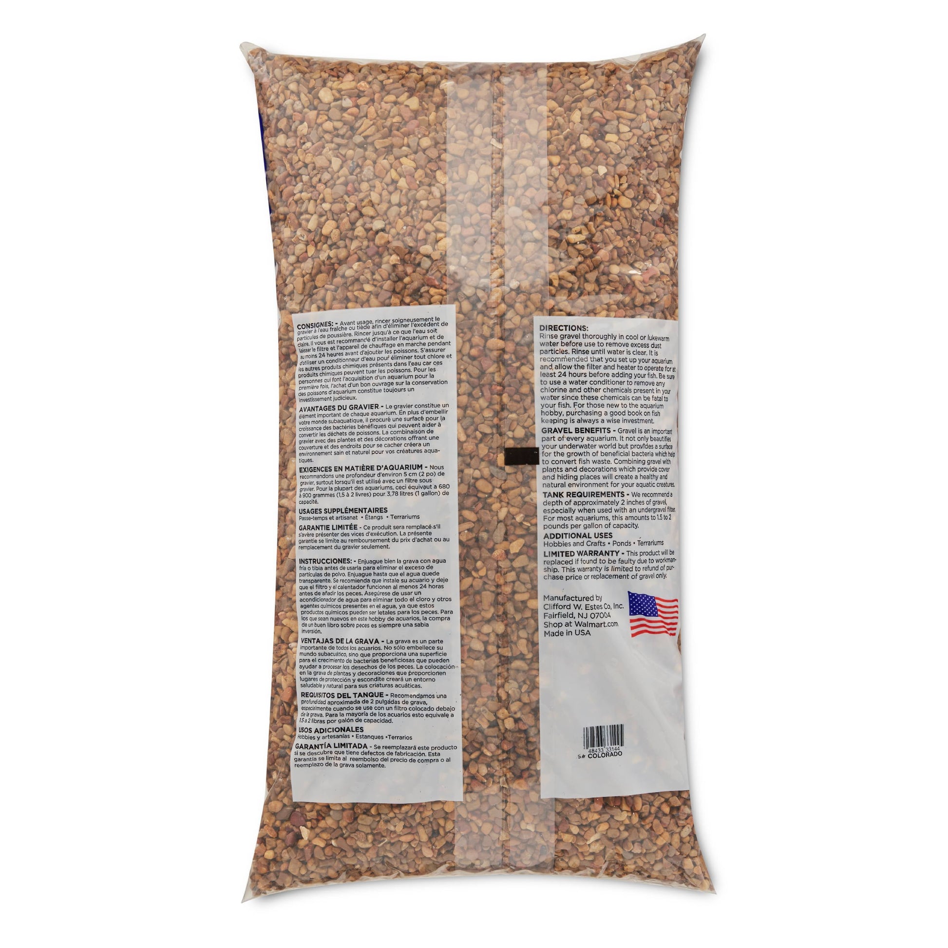 Fish Aquarium Gravel, Natural Multicolor, 25 Lb
