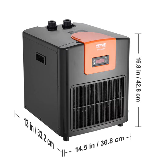 Aquarium Chiller 0.25/0.33/0.1/1.5HP Hydroponic Water Chiller Quiet Refrigeration Compressor for Fresh Water Fish Tank
