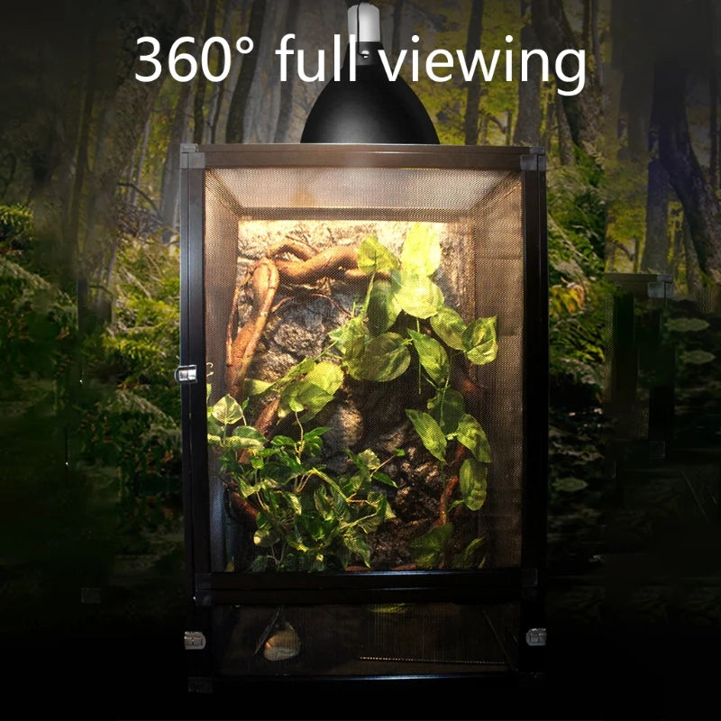 Reptile Terrarium Habitat Breeding Box Mini Transparent Reptiles Cage with Cover Nano Arboreal Tarantula Enclosure