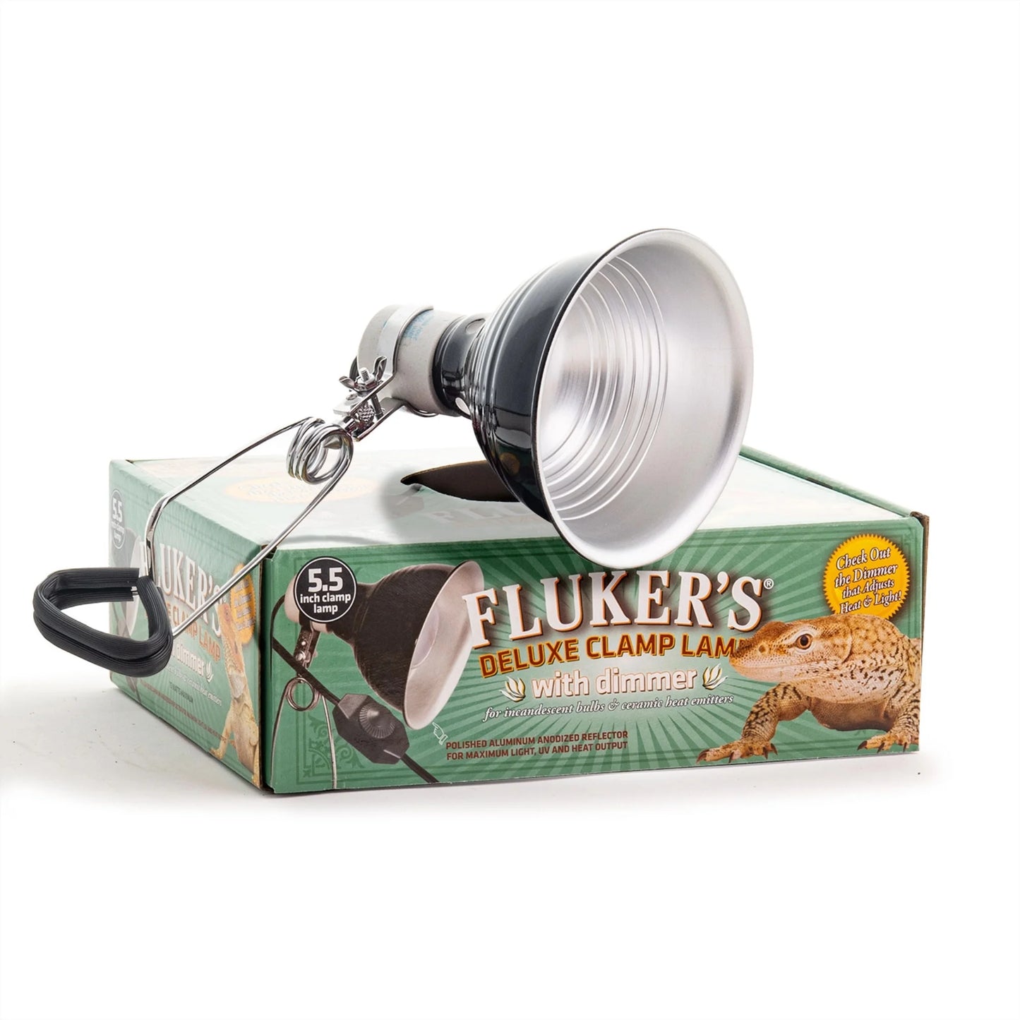 Repta-Clamp Lamp for Reptiles, UL/CUL Approved with Dimmable Switch, Heavy Duty Clamp Lamp 5.5"