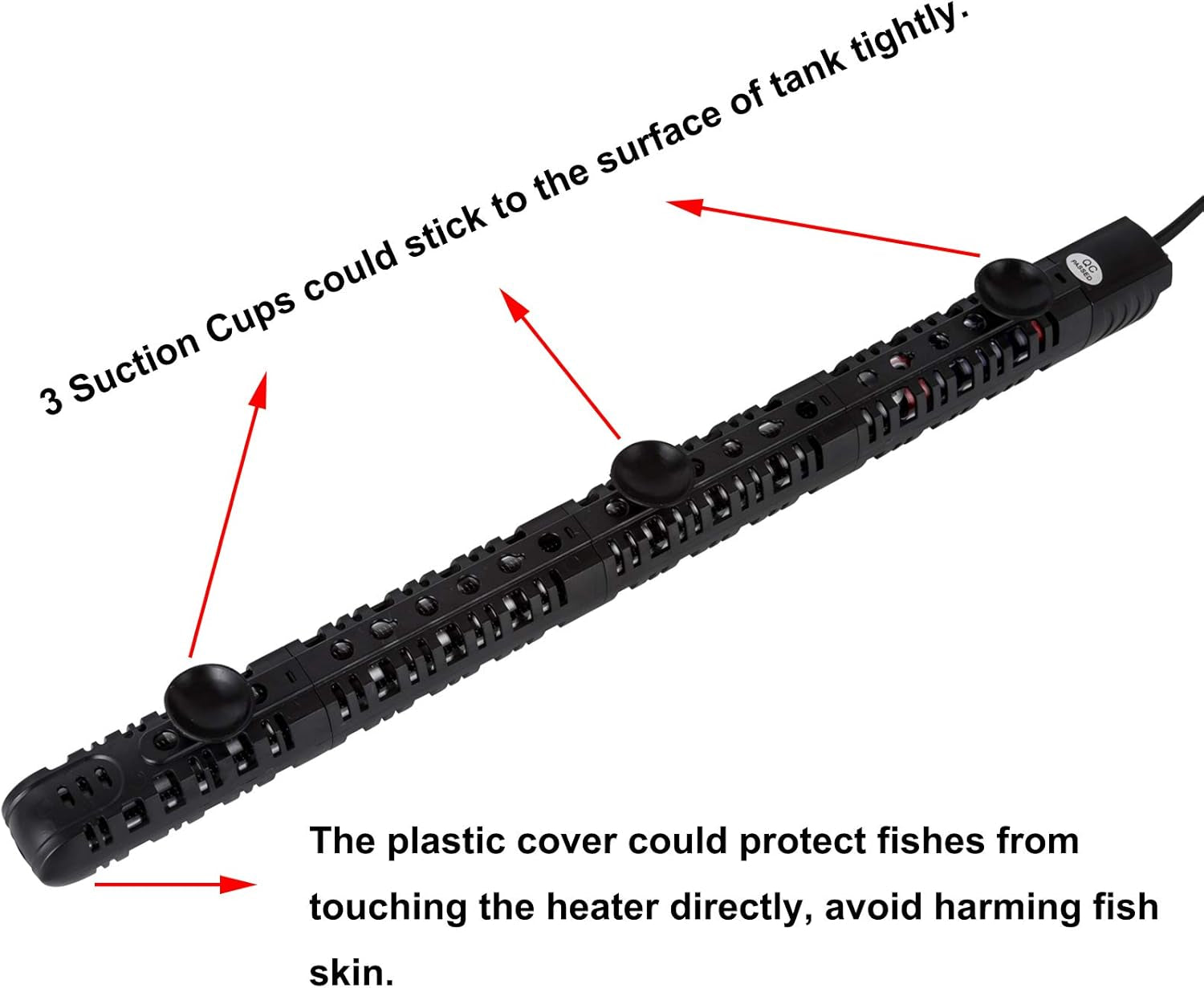 100W/300W/500W Aquarium Heater Submersible 10-90 Gallon 300 Watt Fish Tank Heater with Durable Quartz Glass Protective Sleeve Auto Thermostat for Fresh Water and Salt Water