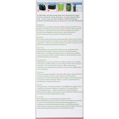 Reptology Aquarium Filter for Turtle Tanks and Reptile Terrariums – 175 GPH Adjustable