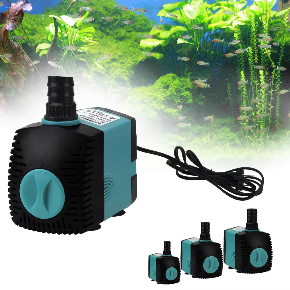 Aquarium Pump Energy-Saving Submersible Water Pump Ultra-Quiet Filter Fish Pond Fish Tank Fountain 3/10/25W EU/US Plug