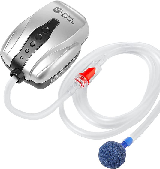 Air Pump for Fish Tank Bubbler Aerator, Quiet All-In-One Aquarium Pump