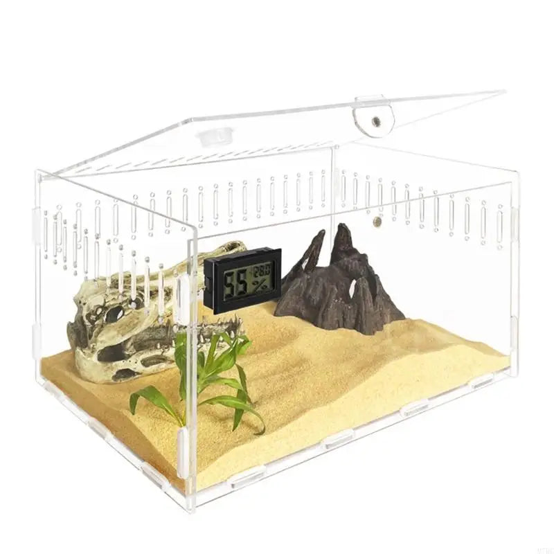 M7BC Reptiles Feeding Box Breeding Case Acrylic Terrariums for Reptiles Small Snake