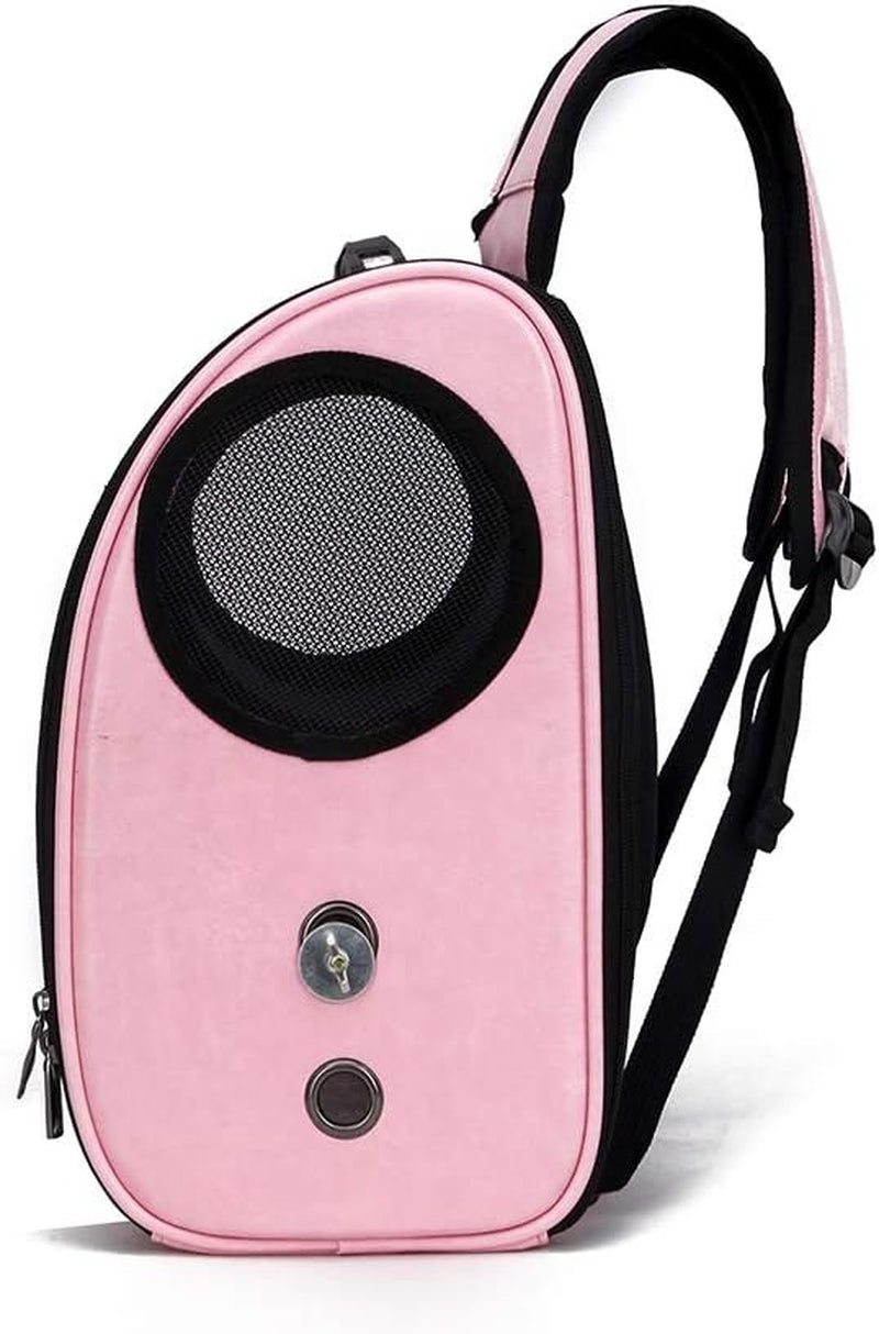 Pet Parrot Bird Small Dog Cats Carrier Backpack, Space Capsule Breathable Transparent Cover Backpack for Pets with 4 Colors Optional