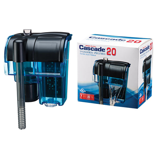 Cascade 20 Power Filter – Mini Hang-On Filter for Aquariums up to 7 Gallons