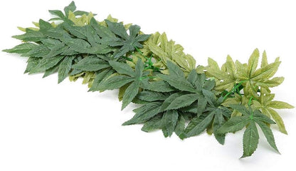 Reptile Vines,Reptiles Artificial Vine Plastic Fake Hanging Leaves Green Simulation Plant Reptile Terrarium Decor Aquarium Fish Tank Ornament with a Sucker(50Cm)