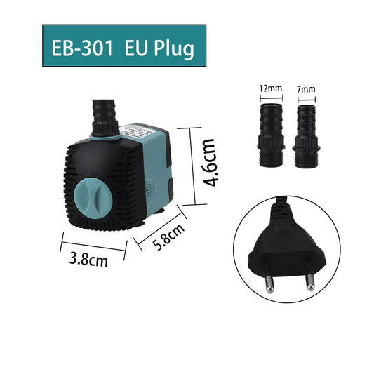 Aquarium Pump Energy-Saving Submersible Water Pump Ultra-Quiet Filter Fish Pond Fish Tank Fountain 3/10/25W EU/US Plug