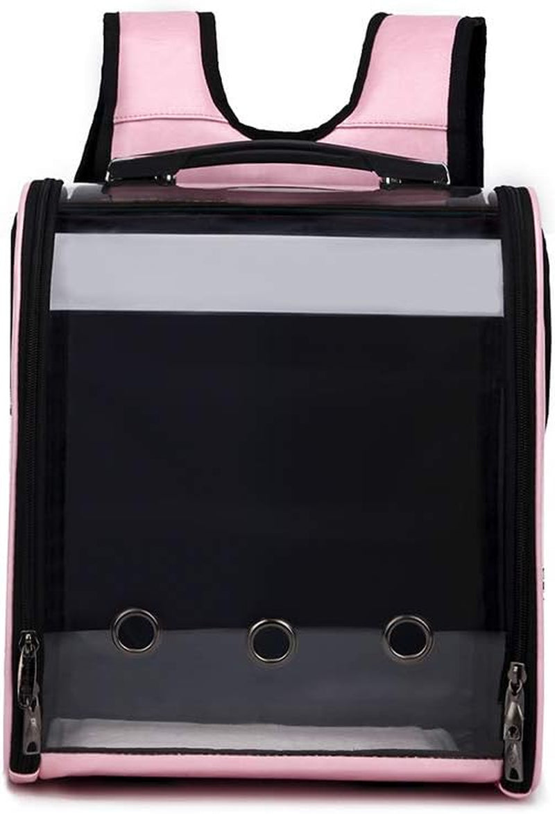 Pet Parrot Bird Small Dog Cats Carrier Backpack, Space Capsule Breathable Transparent Cover Backpack for Pets with 4 Colors Optional