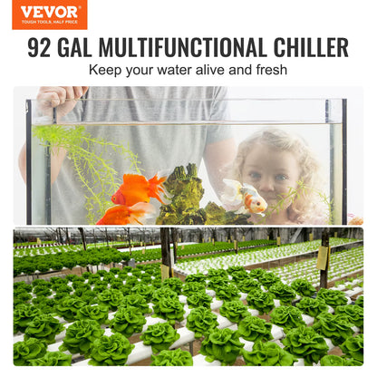 Aquarium Chiller 0.25/0.33/0.1/1.5HP Hydroponic Water Chiller Quiet Refrigeration Compressor for Fresh Water Fish Tank
