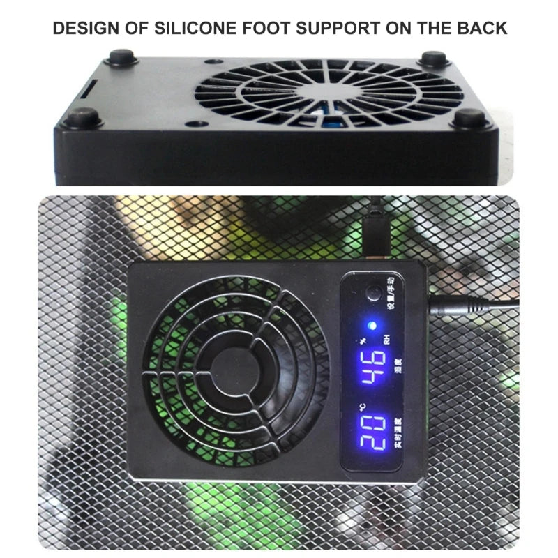 Terrariums Ventilator Cooling Fan Reptiles Tanks Hangable Air Coolers Automatic Terrariums Chiller Temperature Control Fan