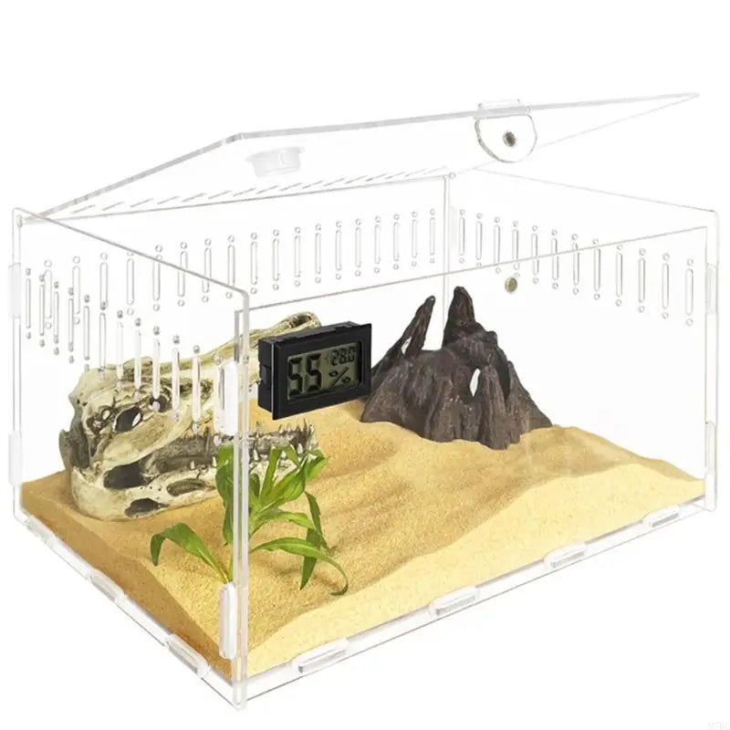 M7BC Reptiles Feeding Box Breeding Case Acrylic Terrariums for Reptiles Small Snake