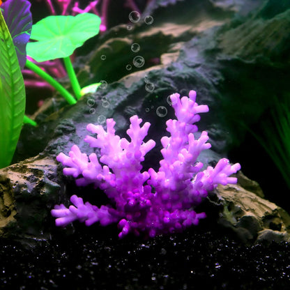 Aquarium Decorations: Glowing Coral Reef Decor Plants (Purple)