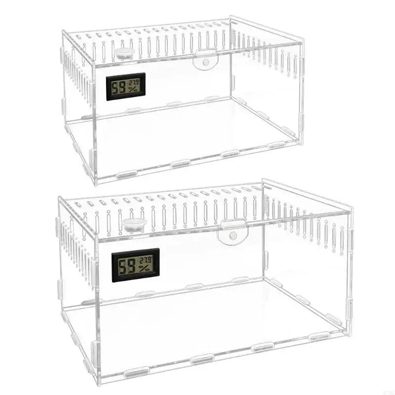 M7BC Reptiles Feeding Box Breeding Case Acrylic Terrariums for Reptiles Small Snake