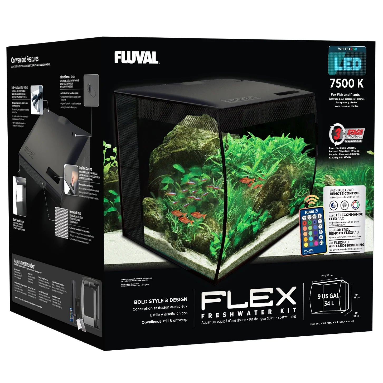 9-Gallon FLEX Aquarium Kit, Black