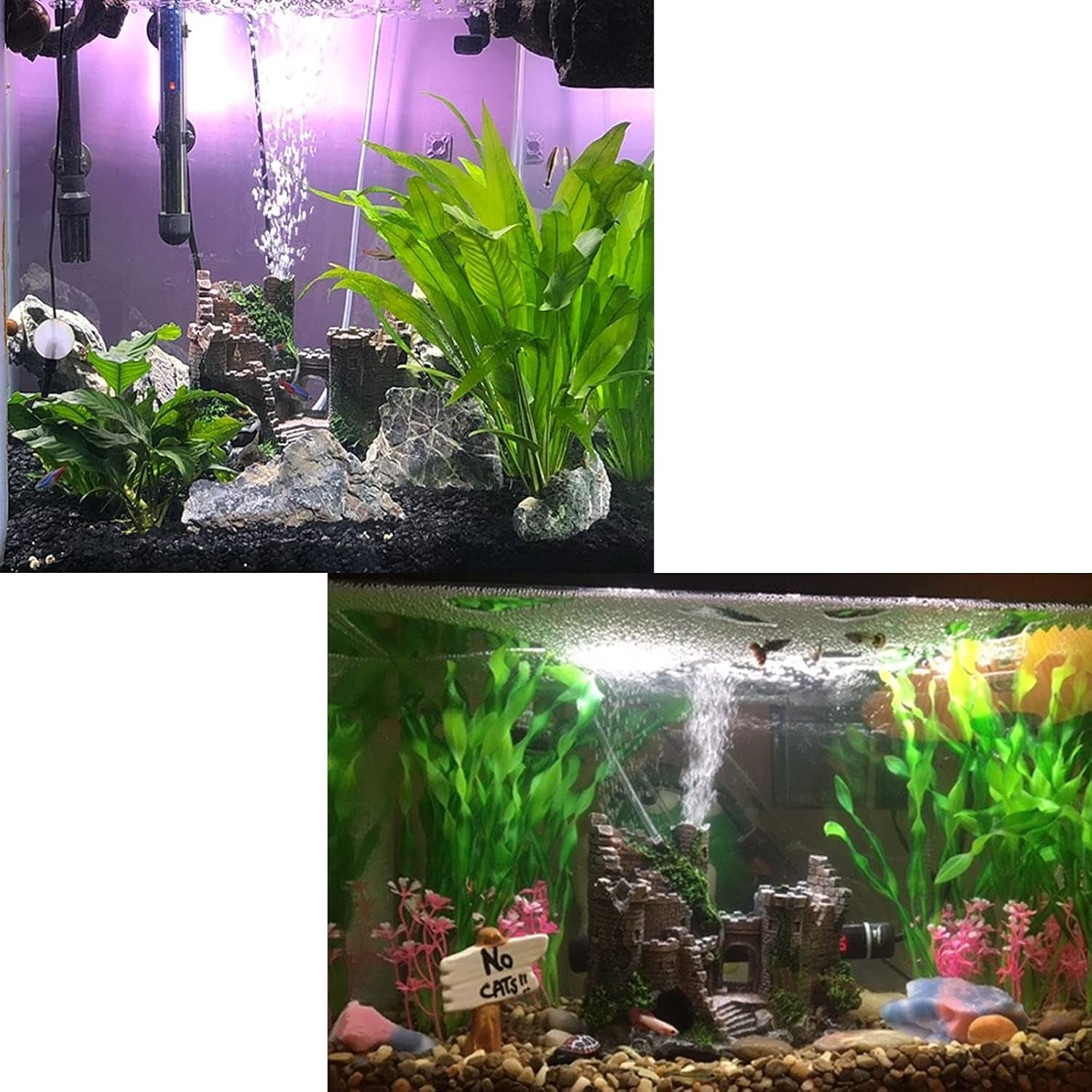 Aquarium Resin Castle Decoration, Castle Hideouts Stone Cave Hide House Fish Tank Aquarium Accessories for Betta Shrimp Turtle