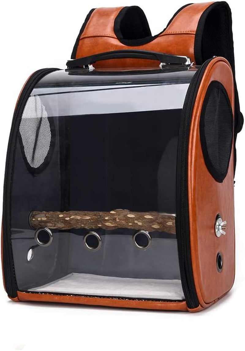 Pet Parrot Bird Small Dog Cats Carrier Backpack, Space Capsule Breathable Transparent Cover Backpack for Pets with 4 Colors Optional