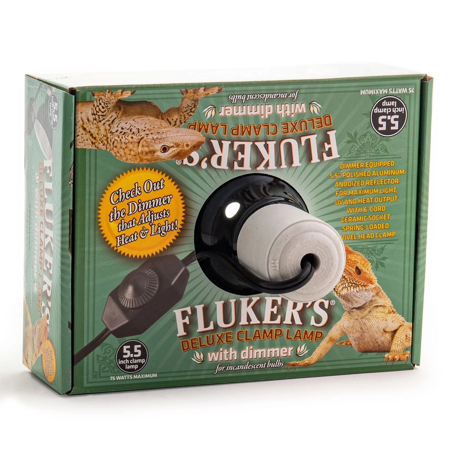 Repta-Clamp Lamp for Reptiles, UL/CUL Approved with Dimmable Switch, Heavy Duty Clamp Lamp 5.5"
