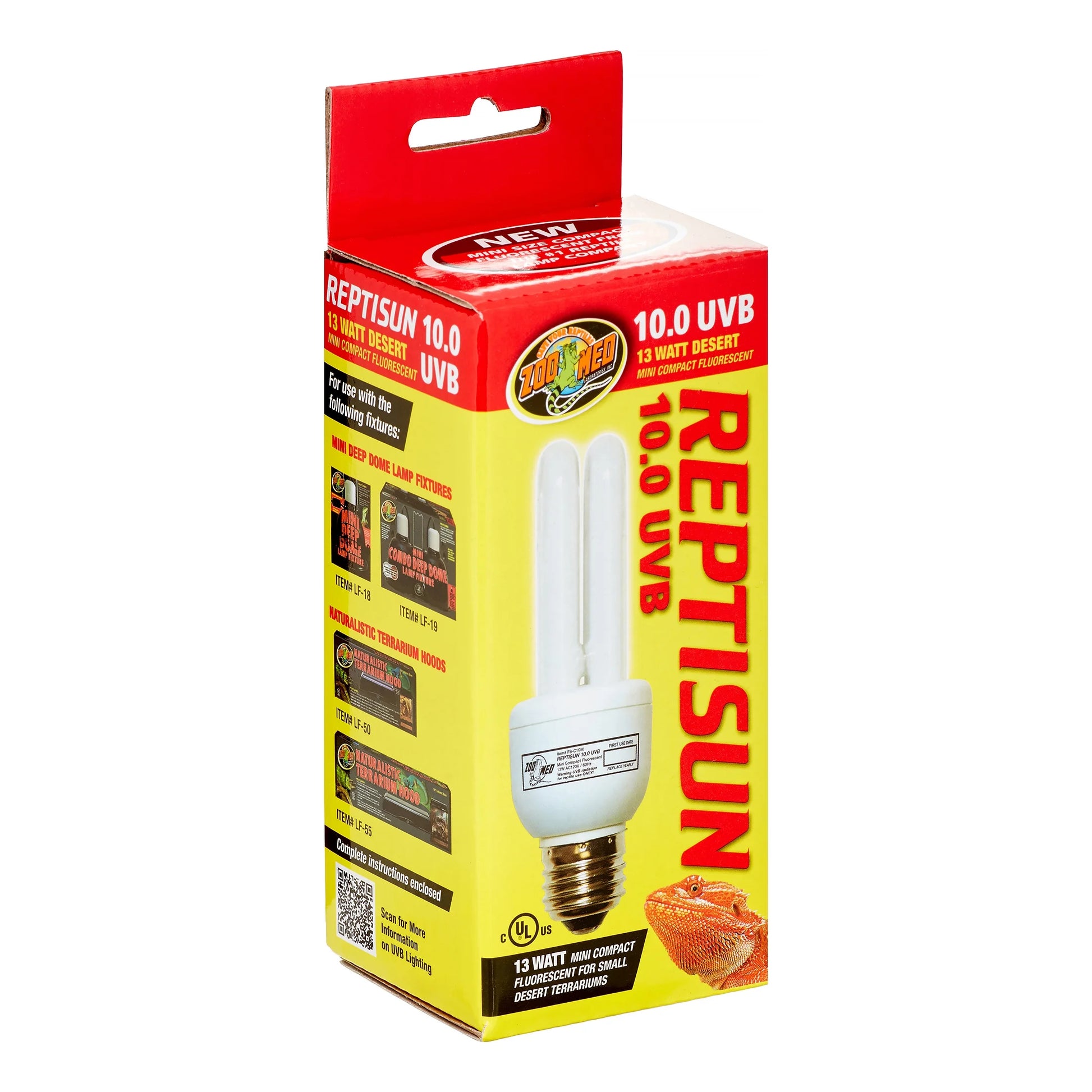 Zoomed Reptisun 10.0 UVB Mini Compact Fluorescent 13W Bulb Reptile Terrariums