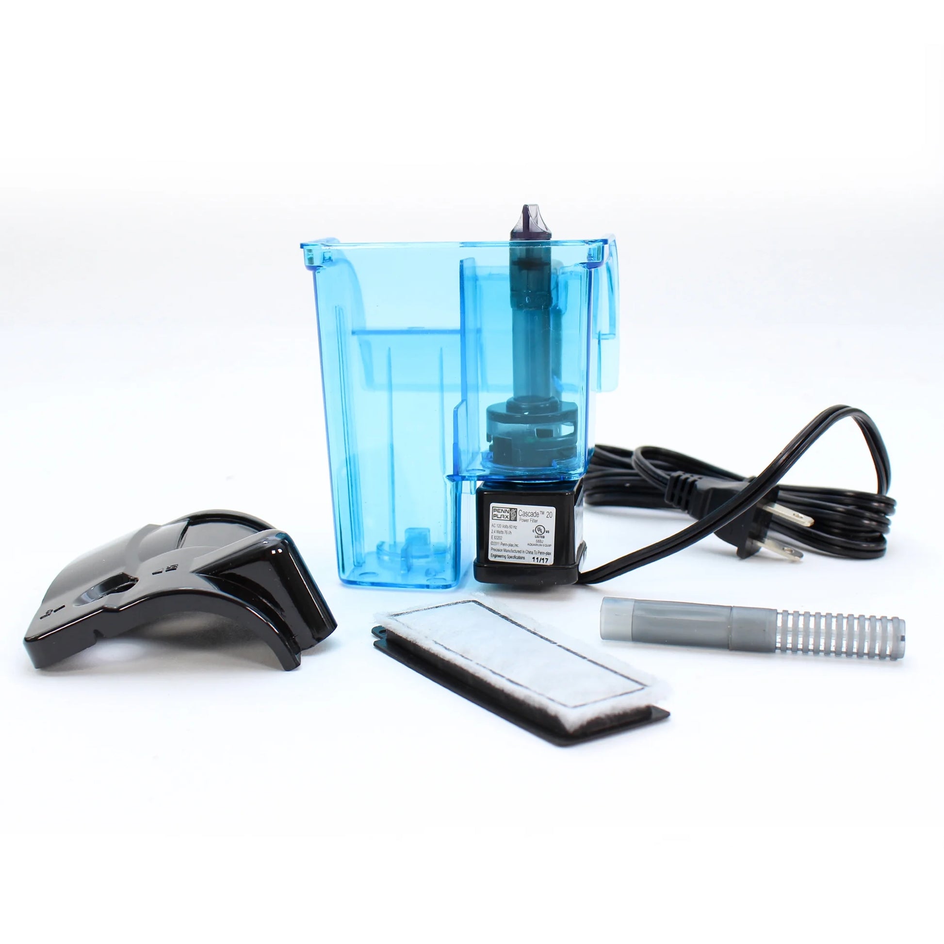 Cascade 20 Power Filter – Mini Hang-On Filter for Aquariums up to 7 Gallons