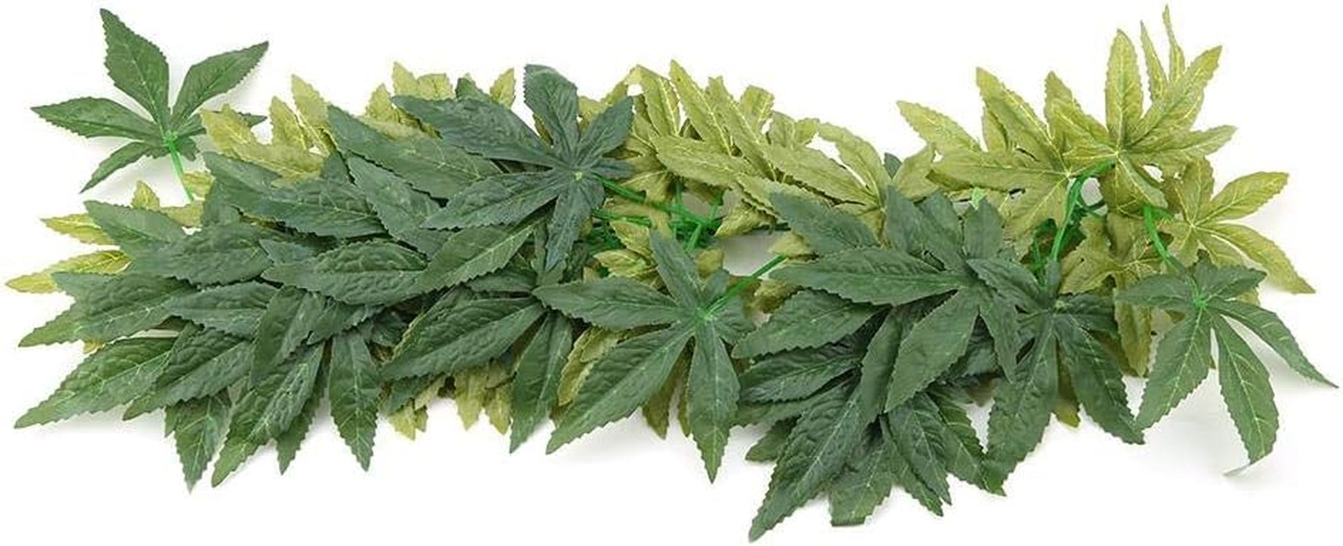 Reptile Vines,Reptiles Artificial Vine Plastic Fake Hanging Leaves Green Simulation Plant Reptile Terrarium Decor Aquarium Fish Tank Ornament with a Sucker(50Cm)